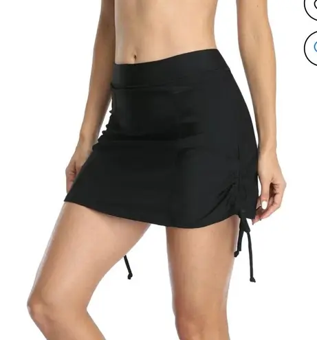 Charmo Women Swim Skirt Drawstring Skirted Tummy Control High Waist Swimsuit Bottoms