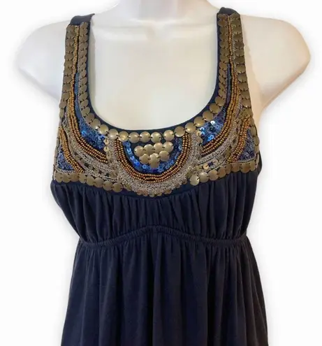Bailey blue VTG Y2k sequins and bead dress Navy Blue S