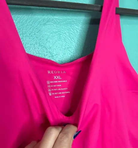 Reoria Pink Magenta Crop Top Tank Athletic Layering Basic Summer Size XXL