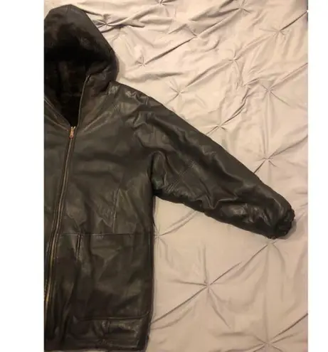 AMBIENCE 100% leather revisable jacket size L. Black