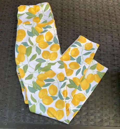 Nanette Lepore  White, Lemon Pattern High Waisted Leggings - Image 2