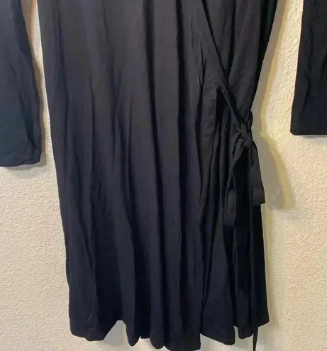 Boden black Long sleeve wrap dress sz 10 office business casual workwear comfy