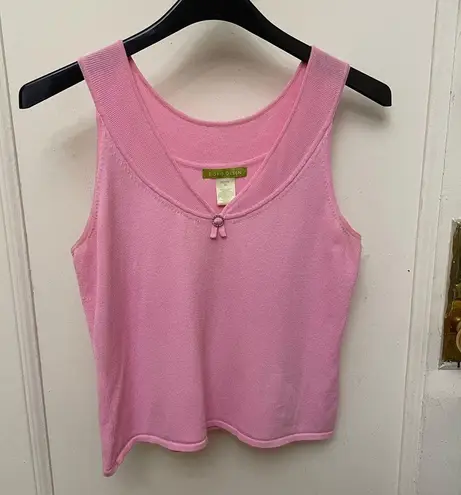 Sigrid Olsen Sleeveless Top Pink With Rhinestone Accents Petite Medium Y2K