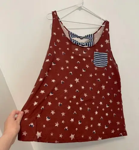 Disney  PARKS Minnie Mouse Icon Americana Tank Top Red White Blue Stars Patriotic