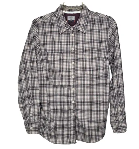 Ridgecut Toughwear Women's Flex Flannel Long Sleeve Shirt Sz Med White Multi Blue - Image 1