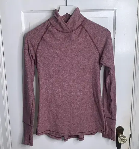 Lululemon  Warm Your Core Long Sleeve Tee Heathered Bordeaux Drama W-324 Size 4