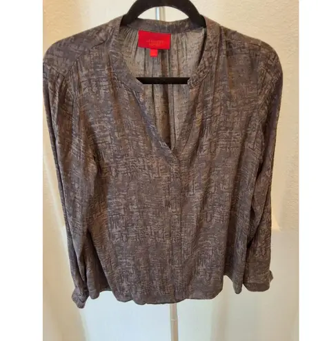 Jennifer Lopez Size M Womens Long Sleeve Tunic Light Weight Black & Gray Top Size M