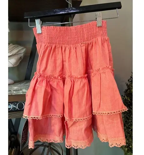 MISA Los Angeles Nilu Top & Banu Skirt Coral Womens Size XS