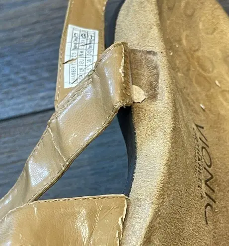 Vionic Amber Adjustable Sandal Womens 7 Gold Cork Orthotic Comfort Sandals EU 38