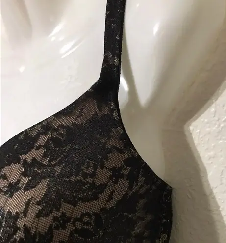 Illusion Padded Underwire Black Bra Size 36DD