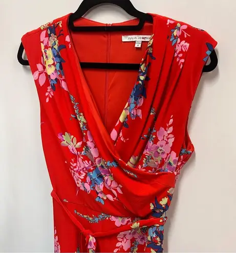 Julia Jordan faux wrap floral midi dress with belt size 8