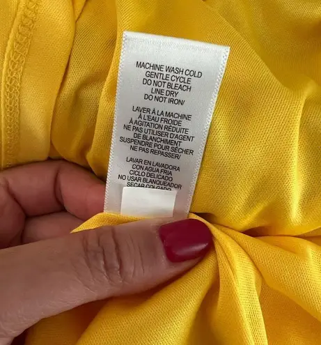 Julia Jordan Floral Faux Wrap V-neck Ruffled Yellow Mini Dress Sz 6