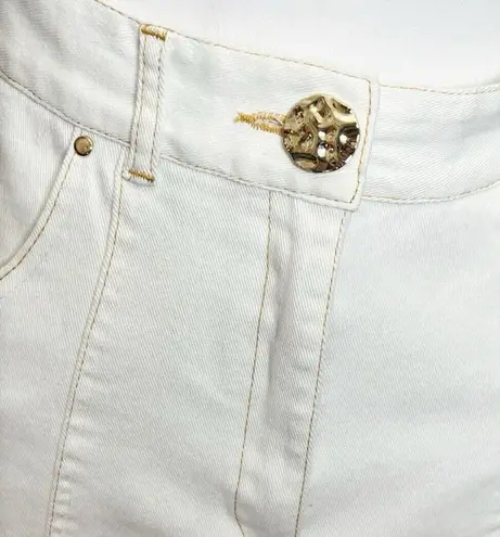 Sabina Musayev McKenna Mini Skirt High Rise Denim White Women’s Size S