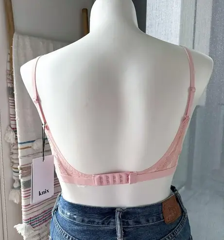 Knix Lace Deep V Bralette Bra Rose Water Pink Women’s Size Medium