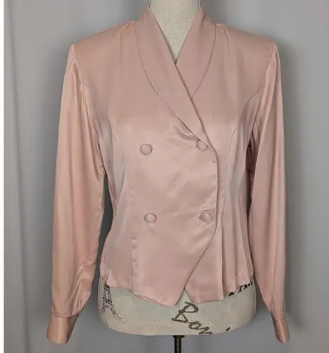 American Vintage Vintage Camille Claudel Satin Like Double Breasted Pink Blouse Jacket M