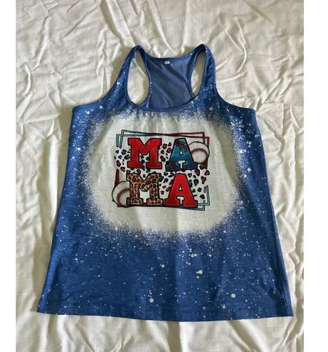 Womens Leopard Print Tank Tops Casual Mom Baseball Graphic Sleeveless Tee Size L Size L - Image 1