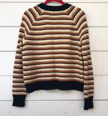 Madewell  Arden V-neck Crop Pullover Sweater in Stripe