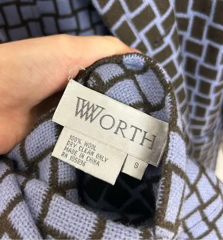 Worth Reversible 100% Wool Plaid Coat Size S