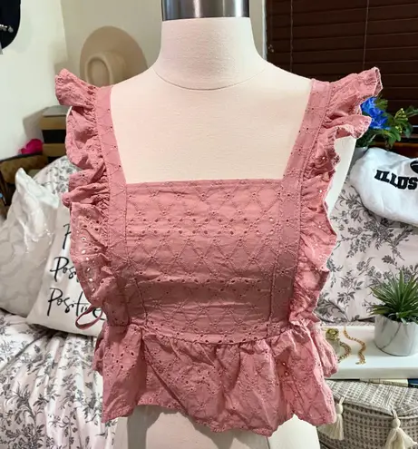 Boutique NEW Pink Eyelet Top