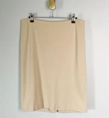 Carmen Marc Valvo | Beige Stretch Pencil Skirt Sz 6