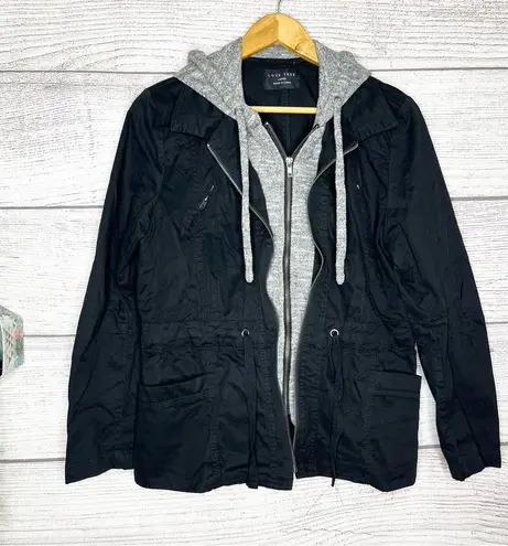 Love Tree  Black & Gray Double Layer Hooded Jacket Size Large thumbnail 9