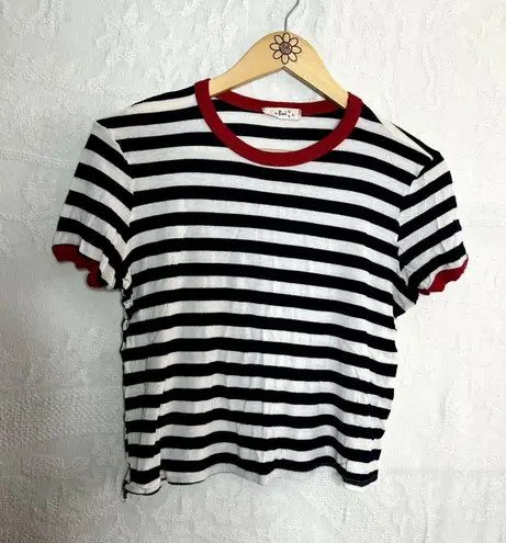 Tres Bien Striped Short Sleeve Crop Tee
