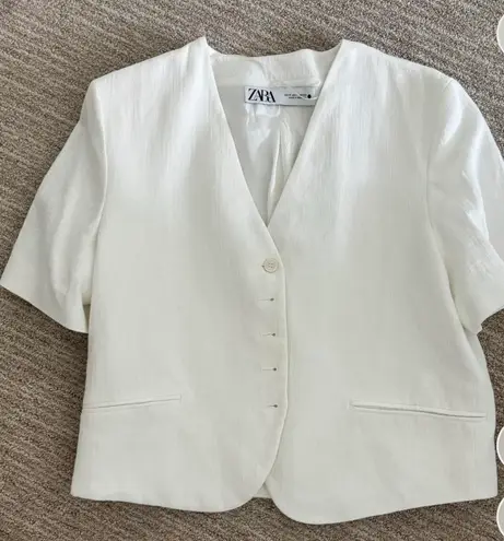 ZARA White Shirt Jacket