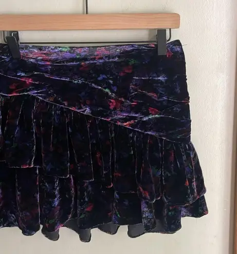 Ramy Brook Printed Velour Malbec Miniskirt