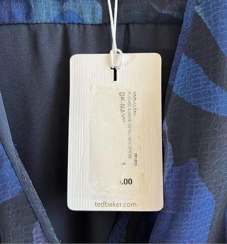 Ted Baker  Dress Navy Floral Juleah Dress Sz S/4 (Sz 1) NWT V Neck Short Sleeves