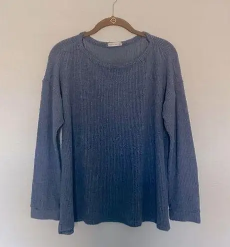 Stevie Hender Blue Lightweight Sweater Boxy Waist Cut