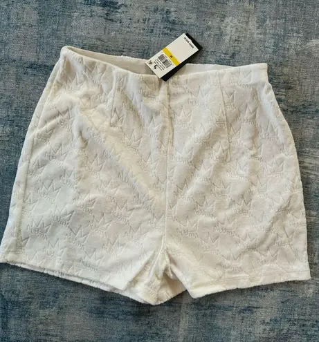 Royalty By Maluma Ivory Crown Embossed French Terry Shorts Medium