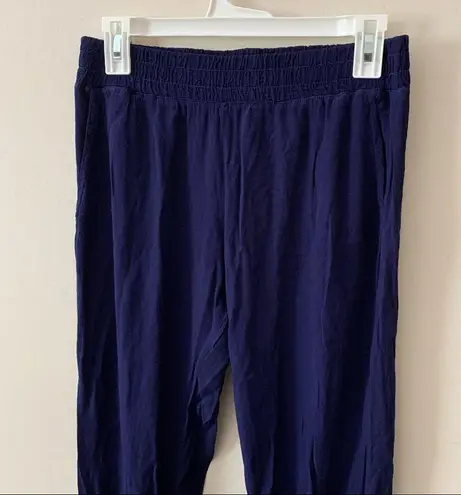Monrow Blue Crepe Pull On Pants Rayon Jogger
