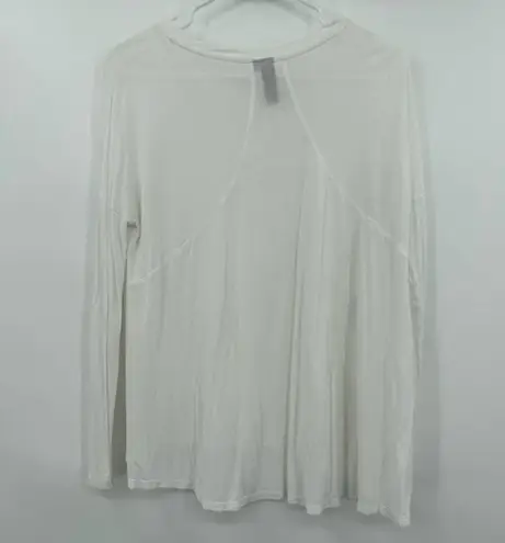 Sweaty Betty  size small oversized white long sleeve top 100% viscose from bamboo