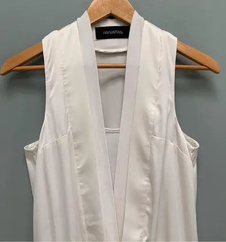 Nanushka Satin Sleeveless Blouse in White M Size M