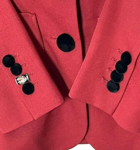 Racil Full Suit Virgin Wool 2 Button Jacket & Trousers Red Black Women’s 36 US 4