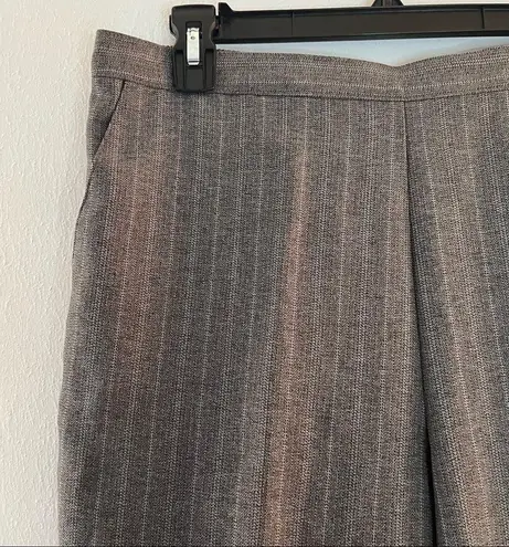 Alfred Dunner Pants Gray Pinstripe St. Regis Pull On Flat Front 14P NWT Tik-Tok