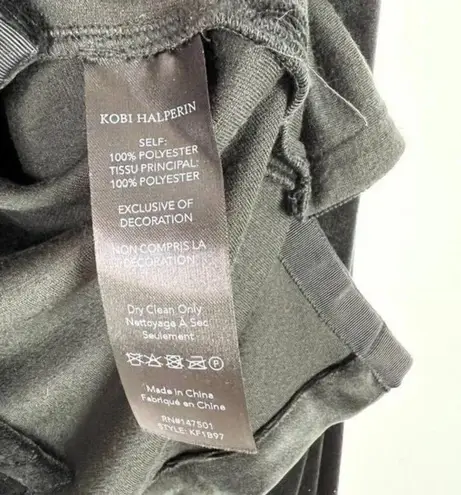 Kobi Halperin Sabrina Knit Hoodie Velvet Ruffle Trim Pullover Black Size XS EUC