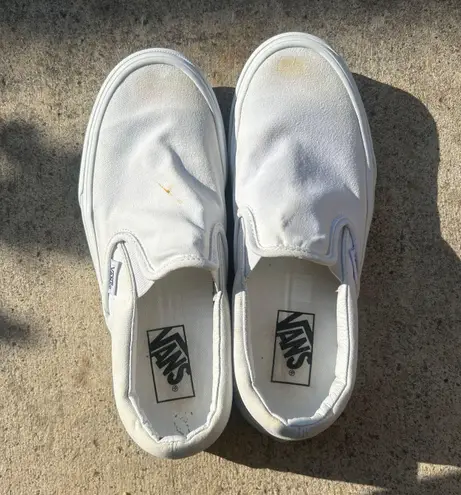 Vans White Slip On