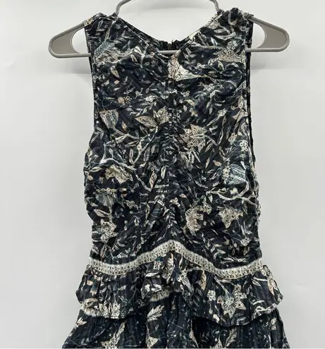 Ulla Johnson RTR  Ariah Sleeveless Tiered Ruffle Midi Dress in Rainforest Sz 4