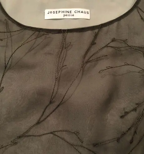 Josephine Chaus Sleeveless Blouse Top {sheer overlay} medium petite size