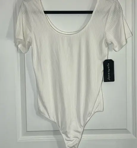 Eye Candy NWT - Women’s Ribbed Short Sleeve Bodysuit Stretch