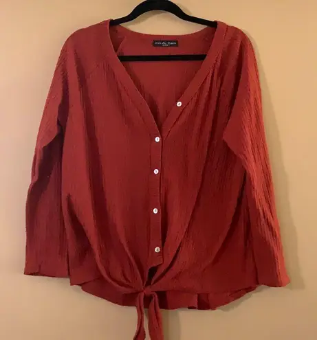 Kim And Cami Size Medium  tie front top - Image 1