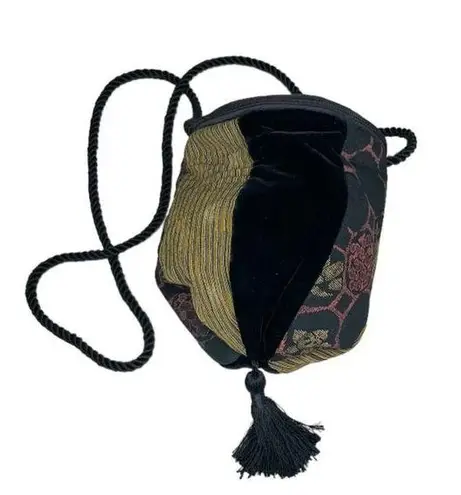 VICTOR PETER Crossbody Bag 100% Silk Kimono Obi Fabric VINTAGE Art Numbered