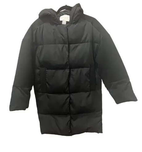 Womens Apricot Oversized Padded Contrast Puffer Coat Black Size 4