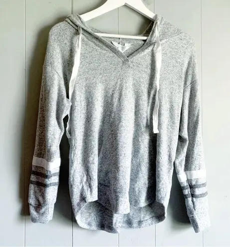 Market & Spruce Kallon Gray Brushed Knit Hoodie Size XS Petite