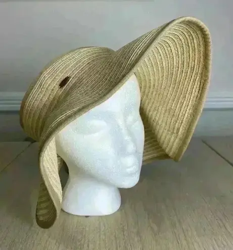 Scala  Womens Sun Hat Wrap Around Adjustable 100% Paper Cap Minimal‎ Beach OS - Image 1