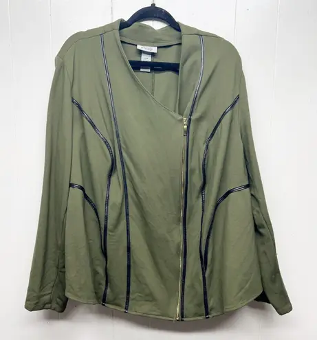 Catherines Curvy Collection Camo Green Full Zip Women's Jacket Size 28