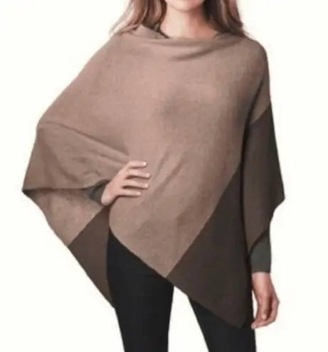 NWT Celeste Cashmere Wool Pullover Poncho Sweater Top Brown Women’s One Size