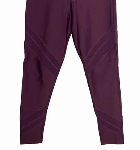 Onzie  Flow Pants Womens Medium Large Sporty Legging Burgundy Mesh Inserts Crop