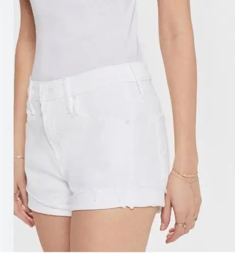 Mother Jeans The Rascal Slit Flip Short In Glass Slipper Mid Rise 2.5" I… White Size 29